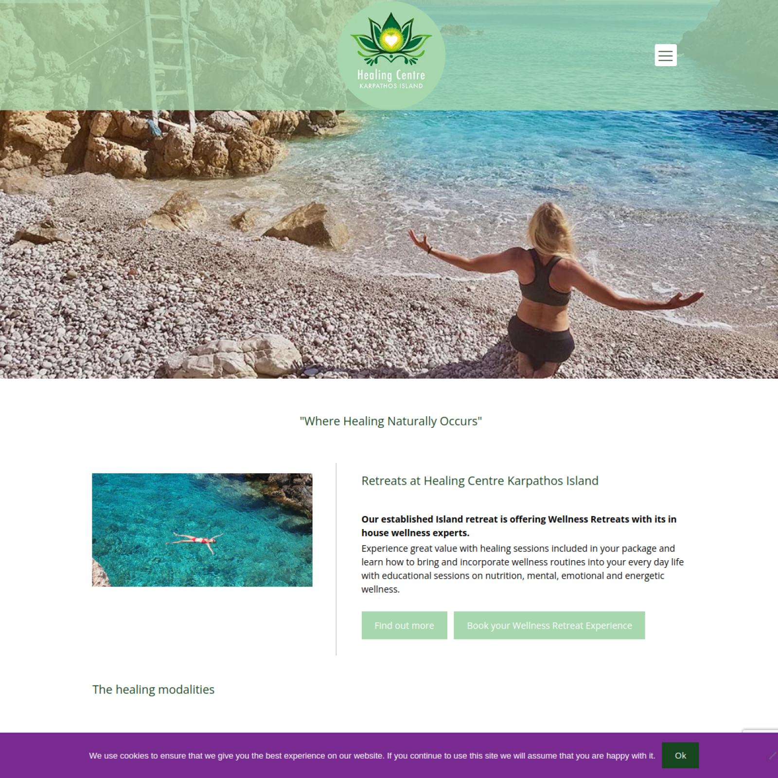 healingcentregreece.com homepage screenshot